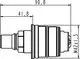 Thermoelement von Ideal Standard, dargestellt in technischer Zeichnung mit maßlichen Details, sichtbar in seitlicher Ansicht.